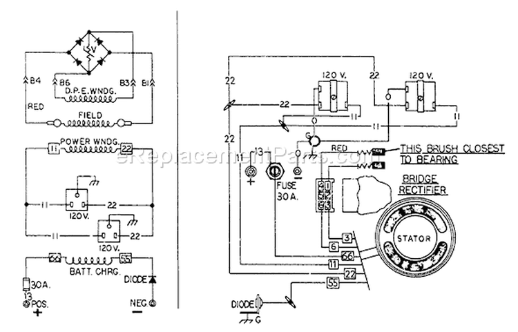 Page F Diagram and Parts List for 8746-1  Briggs and Stratton Generator